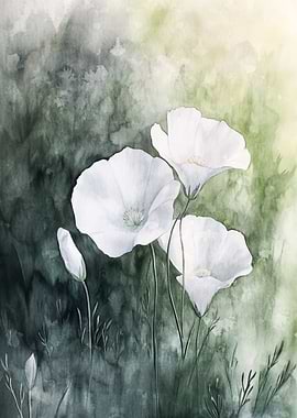 White Flowers Watercolor