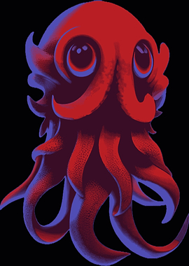 Red Octopus art