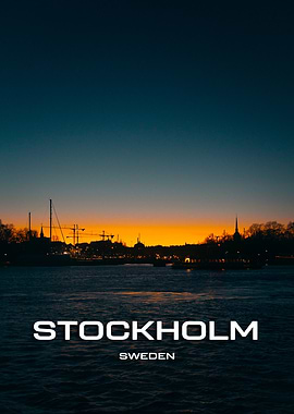 Stockholm Sunset Skyline