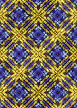 Geometric Pattern in Blue and Yellow