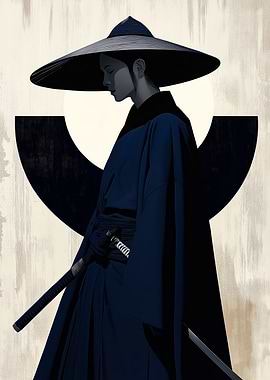 Samurai Woman in Blue