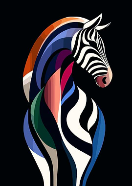 Abstract Zebra Art
