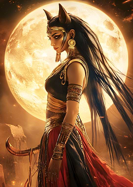 Egyptian Goddess with Horns