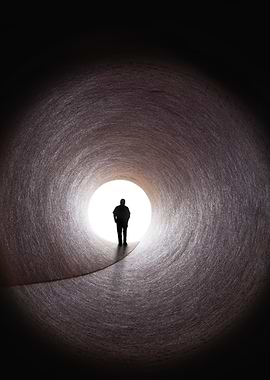 Silhouette in Tunnel