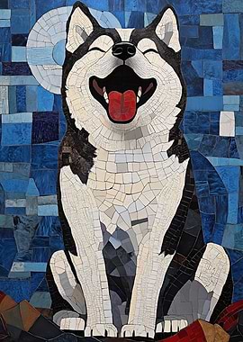 Smiling Husky Mosaic