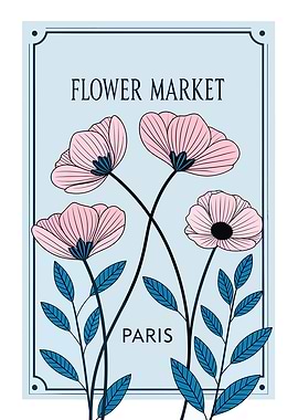 Paris Flower Market Poster