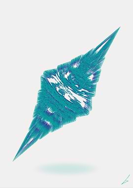 Abstract Teal and Blue Spire