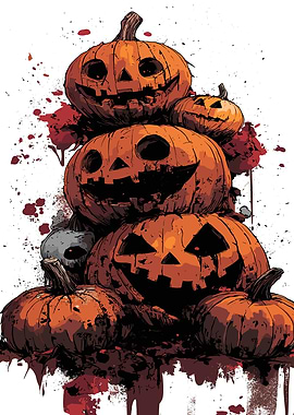 Halloween Jack-o'-Lantern Stack