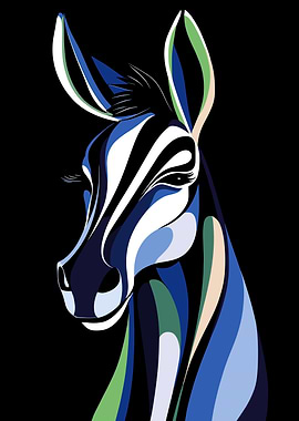 Abstract Zebra Portrait