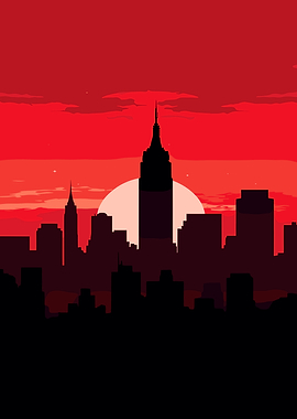 Red City Skyline