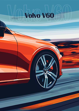 Volvo V60 Car Illustration