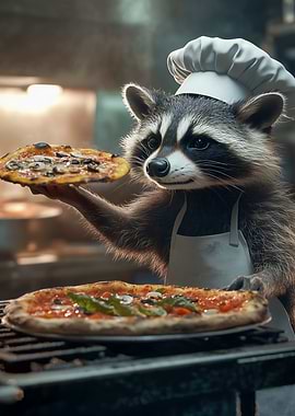Raccoon Pizza Chef
