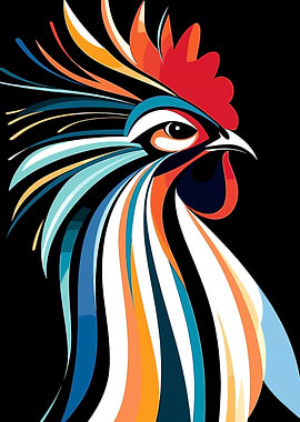 Colorful Rooster Illustration