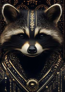Raccoon in Gold Animal