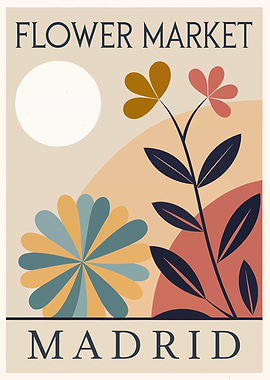 Madrid Flower Market Poster