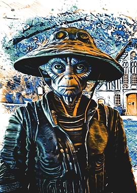 Alien in a Wide-Brimmed Hat