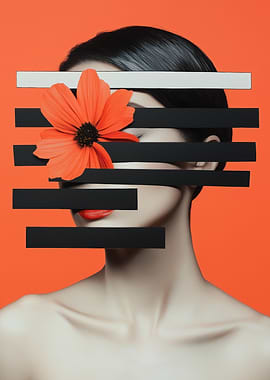 Fragmented Bloom: A Surreal Contrast