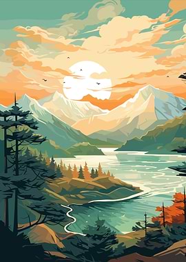 Mountain Lake Sunset