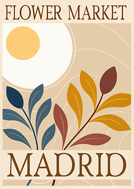 Madrid Flower Market Poster