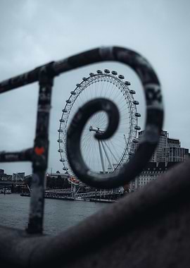 London Eye Through Railing