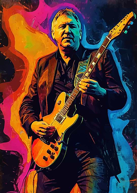 Alex Lifeson Guitarist in Vibrant Colors