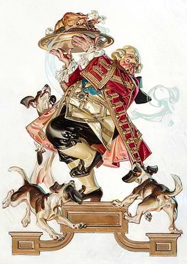 Man Carrying Roasted Turkey