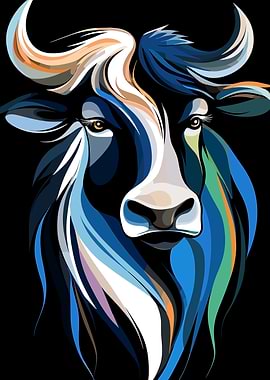 Abstract Bull Illustration