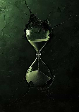 Hourglass In Cracked Wall