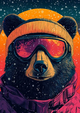 Bear in Ski Goggles