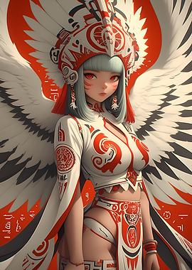 Anime Girl with Wings Gaming