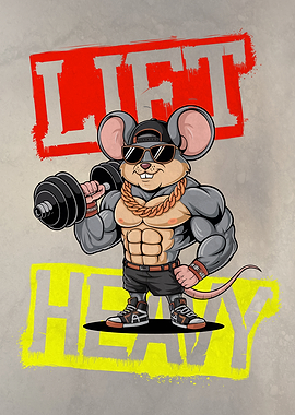 Muscular Mouse Lifting Weights