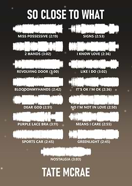 Tate McRae 'So Close To What' Album Soundwave Art