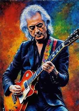 James Patrick Page Guitarist Portrait