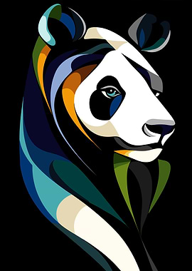 Abstract Panda Portrait