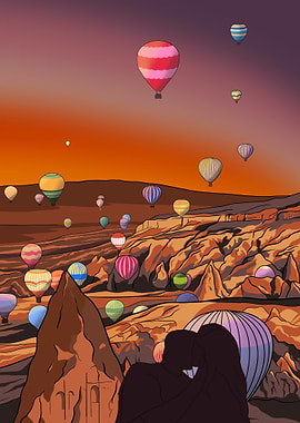 Hot Air Balloons Over Cappadocia