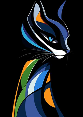 Abstract Cat Portrait