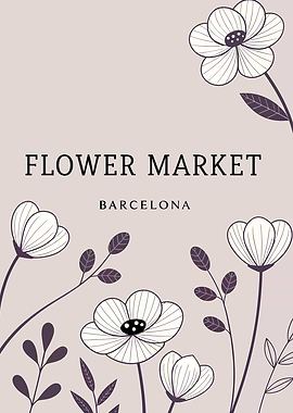Barcelona Flower Market Poster