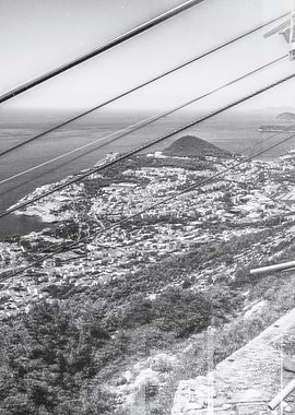 Aerial View of Coastal Town