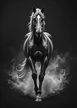 Black Horse in Smoke