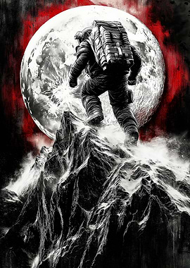 Astronaut on Lunar Mountain