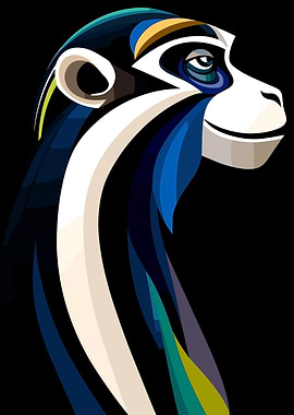 Abstract Monkey Portrait