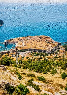 Aerial View of Coastal City Dubrovnik