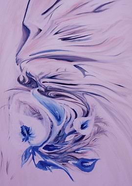 Abstract Lavender and Blue Painting