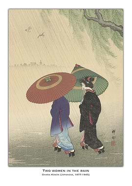 Two Women in Rain