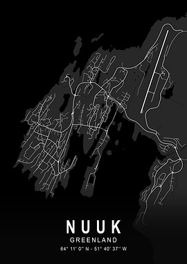 Nuuk Dark City Map