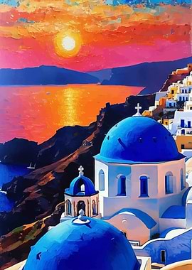Sunset over Santorini