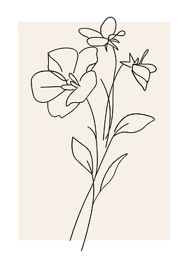 Line Art Flower Print