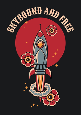 Retro Rocket Space Art