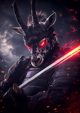 Zebra Samurai Warrior Animal