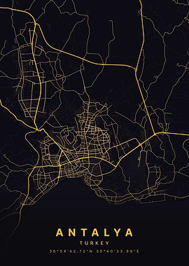 Antalya Turkey City Map